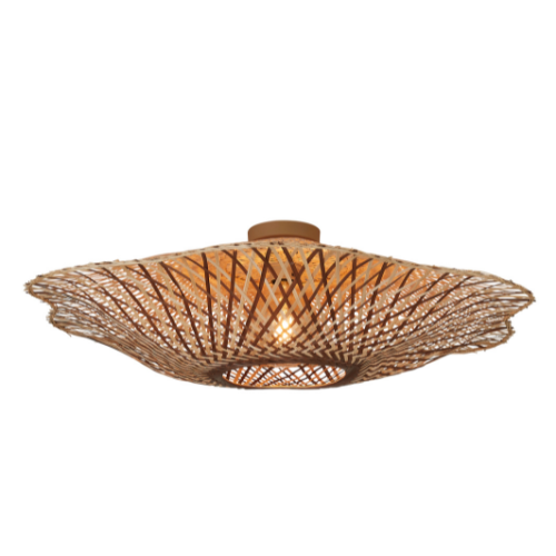 Good&Mojo Plafondlamp Madura bamboe/kap ø87x20cm nat/bruin, L